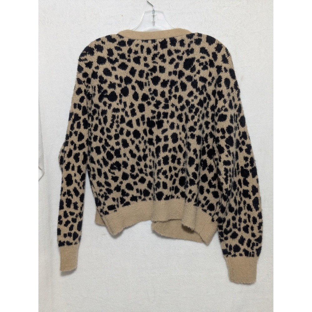 Jessica Simpson Women Leopard Print Fuzzy Knit Button Front Cardigan Sweater XS - Picture 5 of 5